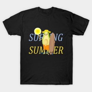 Funny Avocado Surfing T-Shirt